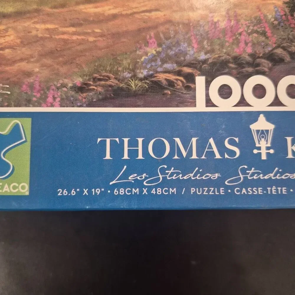 Ceaco Thomas Kinkade Sunday Morning Chapel 1000 pc Jigsaw Puzzle, Box Damaged